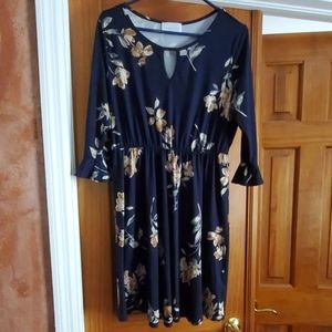 French grey floral dress